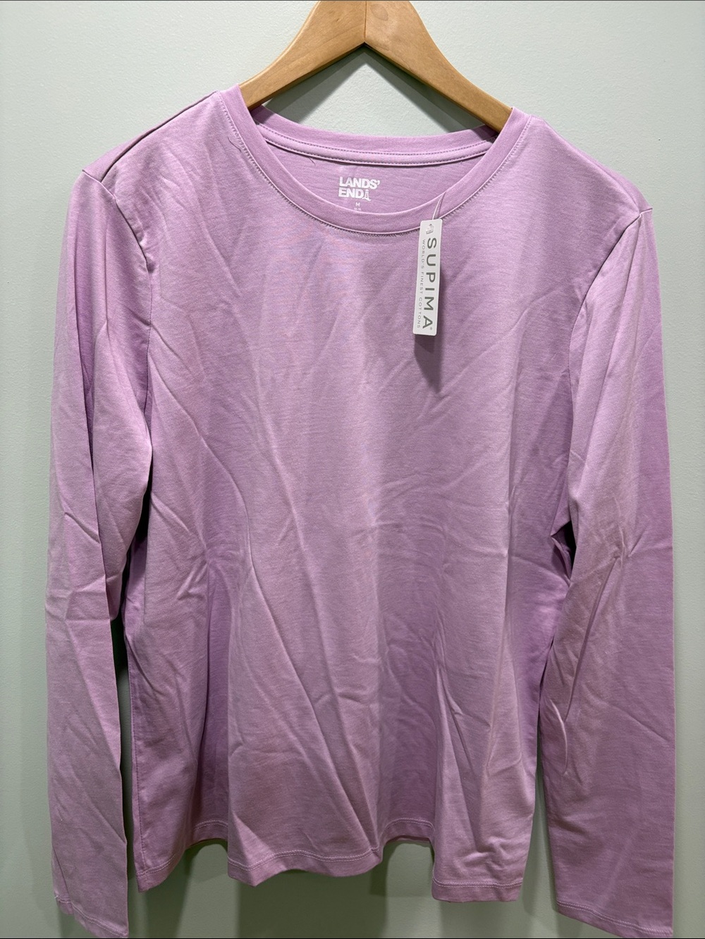 Lands' End Supima Cotton Long Sleeve Tee - Lavender. Brand new.